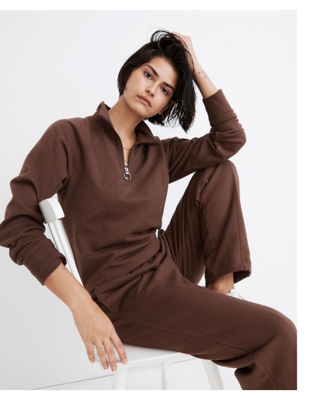 Madewell MWL Ribbed Half-Zip Raglan Sweatshirt size 3X